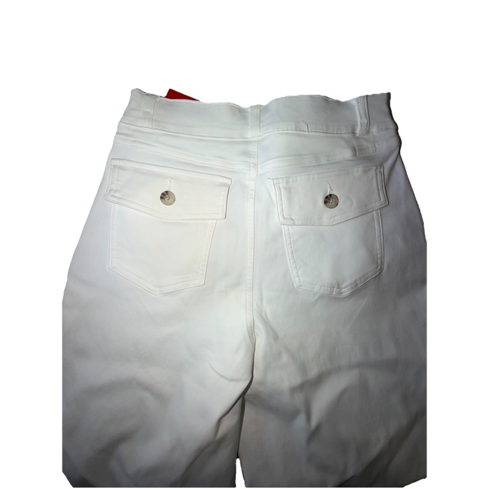 NWT SPANX 20312R Stretch Twill Cropped Wide Leg in Bright White Pants M - Picture 6 of 12